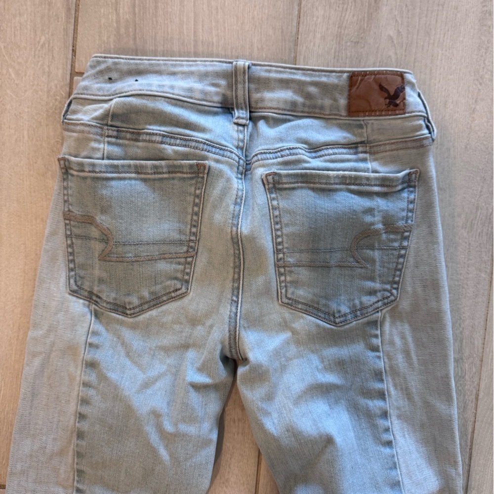 American Eagle - Jegging Crop, size 4 Stylish Light Blue Women's Jeans - Picture 7 of 10